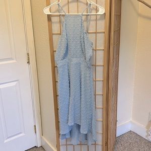 Small baby blue straps mid high dress